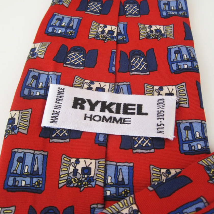 Designer stropdas met raamkozijntjes