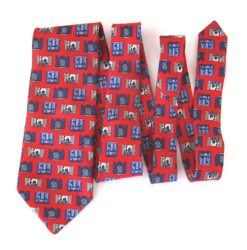 Designer stropdas met raamkozijntjes