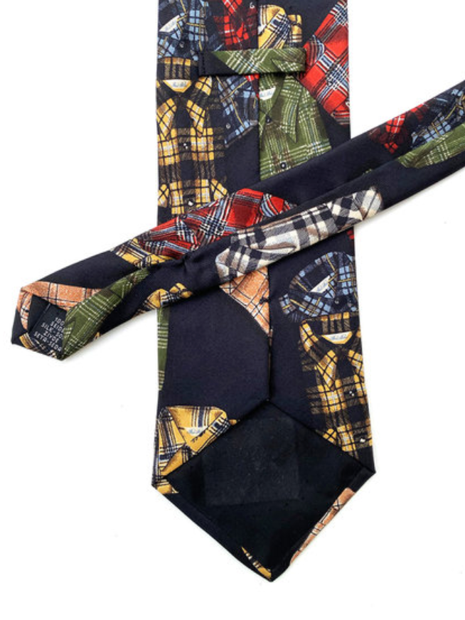 Zijden stropdas met overhemddessin