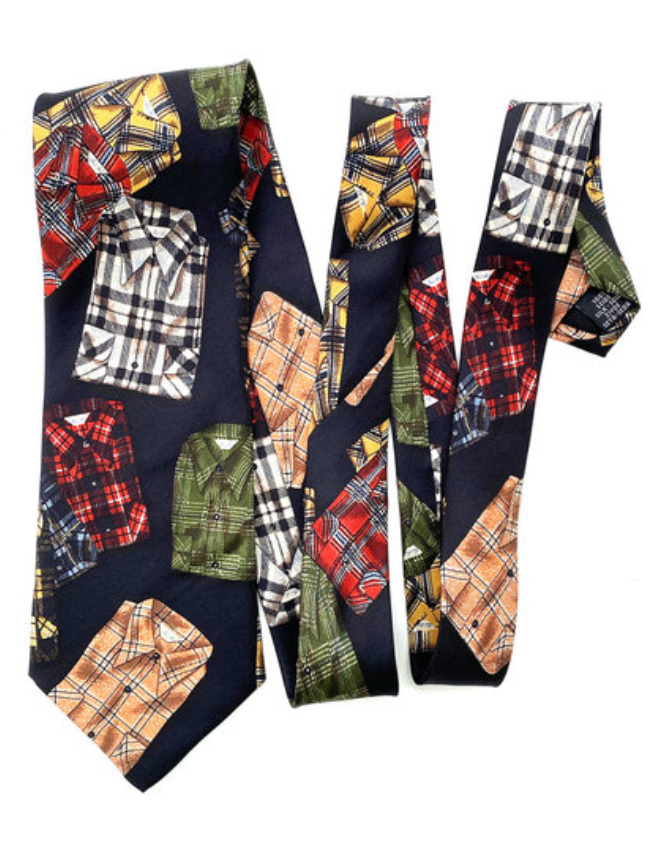 Zijden stropdas met overhemddessin